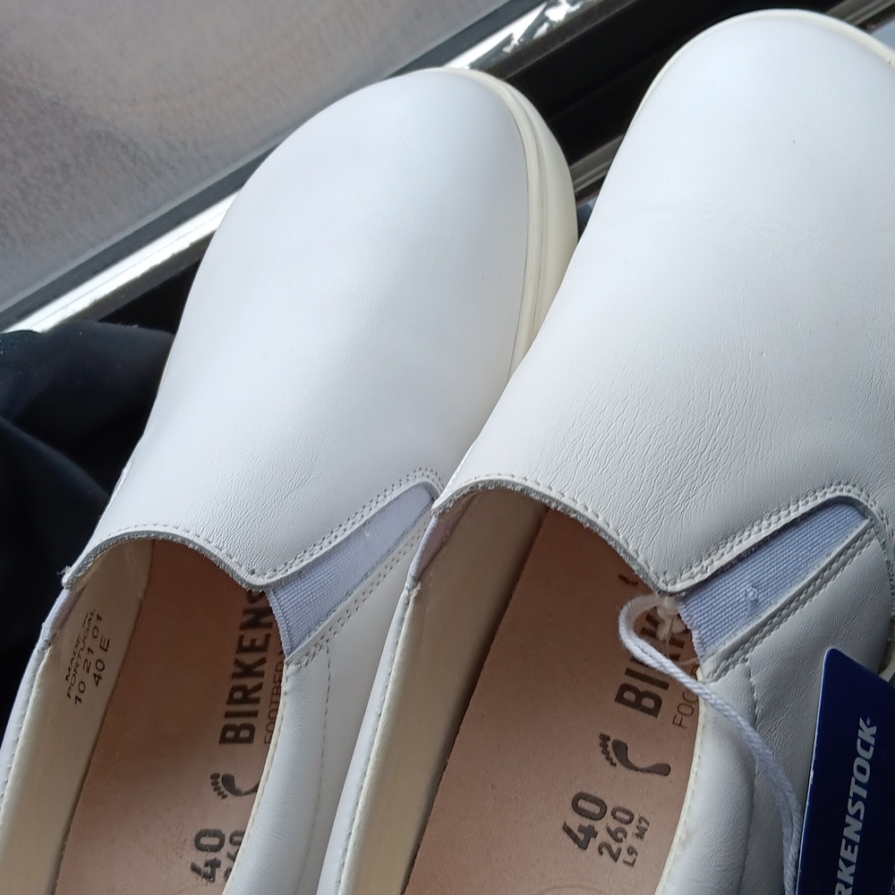 Birkenstock Leather Oswego Shoes White 40 / 9 slip on Narrow